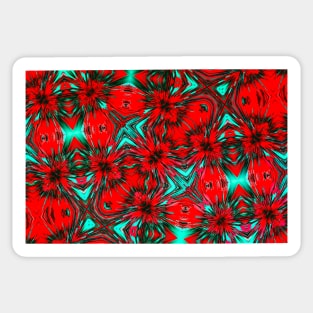 Red and Green Abstract Digital Art Sticker